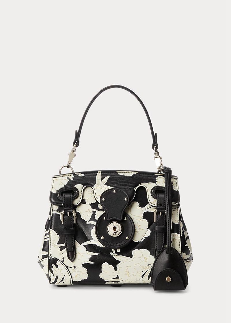 Bolso Ralph Lauren Mujer Floral-Print Calfskin Soft Ricky 18 Chile Blancas CAMKY-0275